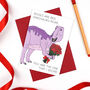 Roses Are Red Dinosaurs Valentine's Day Card, thumbnail 1 of 5