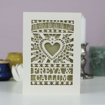 Our First Valentine's Personalised Papercut Card, 5 of 11