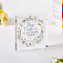 Personalised Christening Gift Floral Name Plaque Keepsake, thumbnail 3 of 5