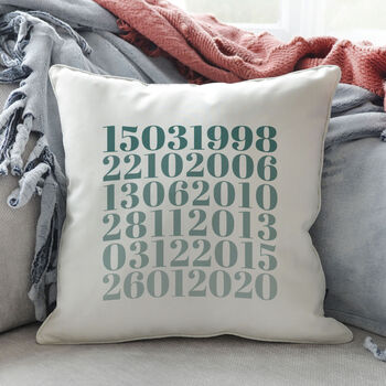 Personalised Memorable Dates Typographic Cushion, 3 of 6