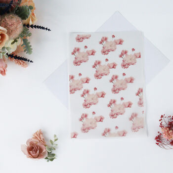 Printed Vellum Pink Flower Paper, 4 of 8