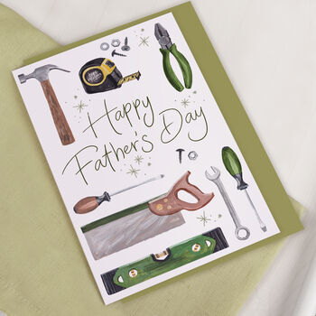 Diy Builder Tools Father's Day Greeting Card, 2 of 3