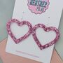 Large Sparkly Heart Earrings, thumbnail 2 of 12