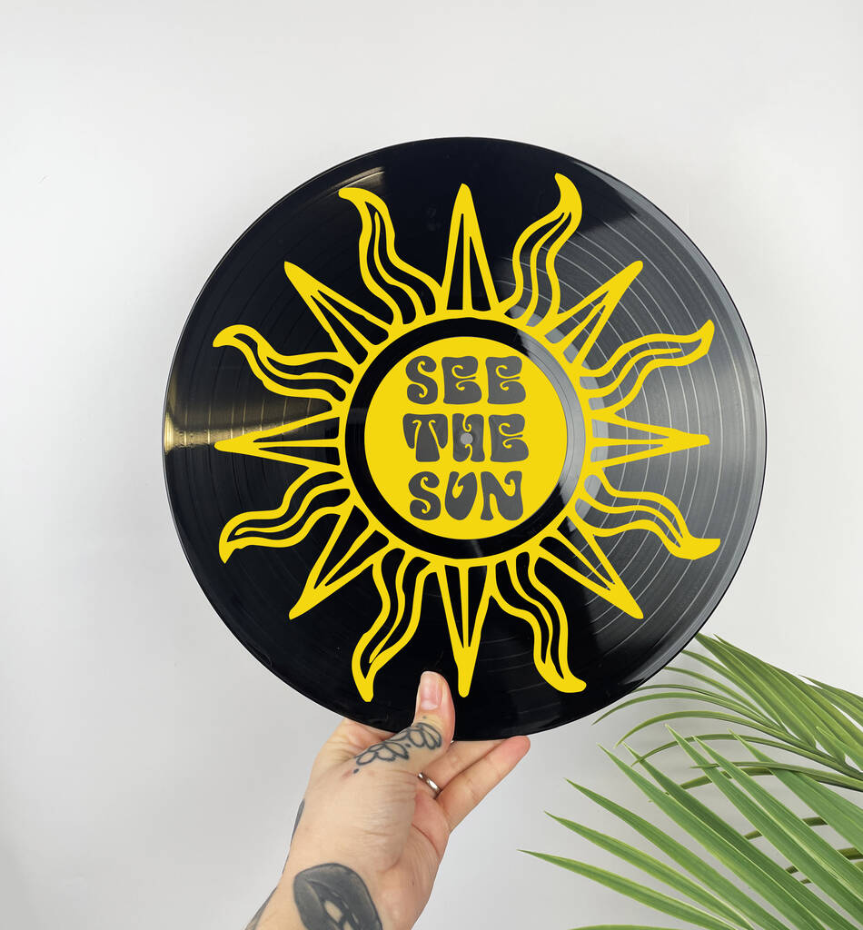 See The Sun Upcycled 12' Lp Vinyl Record Decor, 1 of 8