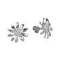 Sterling Silver Polished Daisy Stud Earrings, thumbnail 3 of 4