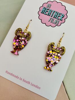 Vase Glitter Earrings / Interior Design Gift / Novelty Art Jewellery / Fun Accessories, 3 of 5