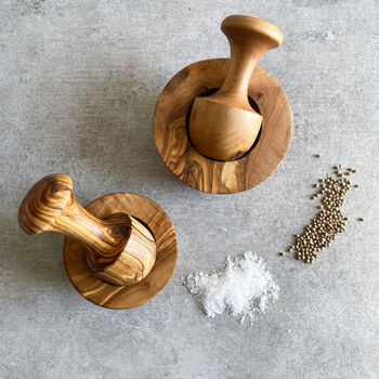 Traditional Olive Wood Herb And Spice Grinder, 3 of 5
