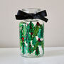 Green Holly Christmas Painted Bud Vase With Black Bow, thumbnail 5 of 6