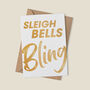 'Sleigh Bells Bling' Funny Christmas Card, thumbnail 3 of 5