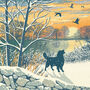 Golden Or Flat Coated Retriever Dog Christmas Card, thumbnail 2 of 7