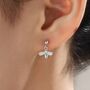 Sterling Silver Honey Bee Drop Stud Earrings, thumbnail 1 of 12
