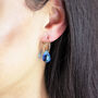 Clear Smooth Glass Drop Hoop Earrings, thumbnail 5 of 8