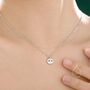 Tiny Barn Owl Bird Pendant Necklace In Sterling Silver, thumbnail 2 of 12