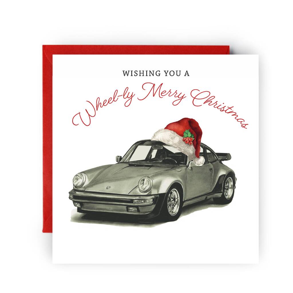 Wishing You A Wheelie Great Christmas – Sports Car Christmas Card, 1 of 1