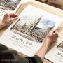 Munich Germany, Travel Art Illustration Print, thumbnail 1 of 7