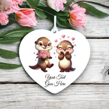 Personalised Cute Animal Couple Otter Decoration, 2 of 2