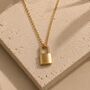 18k Gold Plated Padlock Keepsake Necklace, thumbnail 2 of 3