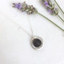 Sterling Silver Circle Lava Stone Diffuser Necklace, thumbnail 2 of 4