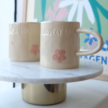 Haley Xl Handmade 'Lovely Day' Ceramic Coffee Mug, 2 of 4