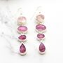 Statement Ruby, Tourmaline And Morganite Gemstone Sterling Silver Earrings, thumbnail 2 of 4