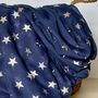 Silver Glitter Stars Scarf In Navy Blue, thumbnail 2 of 4