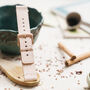 'Pink Moorish' Leather Smartwatch Strap; Handmade Band, thumbnail 5 of 8