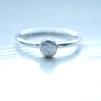 Recycled Silver Or Gold Fingerprint Stacking Ring, 2 of 7