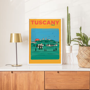 Personalised Tuscany Travel Illustration Print, 4 of 6
