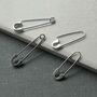 Sterling Silver Safety Pin Earrings, thumbnail 1 of 6