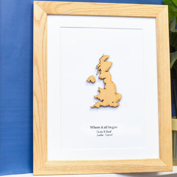Personalised Valentine's Location Wooden Framed Print, 5 of 9
