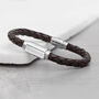 Personalised Men's Roman Numerals Leather Bracelet, thumbnail 4 of 10