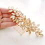 ‘Enya’ Champagne Gold Crystal Hair Comb, thumbnail 3 of 4