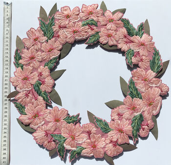 Floral Wreath Embroidery Artwork, 4 of 5