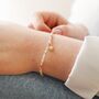 Strawberry Quartz Beaded Charm Bracelet In Gold Plating, thumbnail 1 of 6