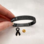 Black Awareness Ribbon Bracelet Wristband, thumbnail 6 of 9