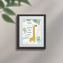 Personalised Giraffe Children’s Nursery Framed Print, thumbnail 2 of 9
