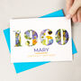 Personalised Vintage Floral Year Of Birth Birthday Card, thumbnail 2 of 3