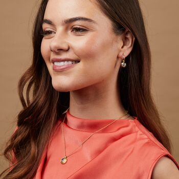 California Cushion Blue Topaz Gold Plated Necklace, 2 of 6