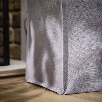 Personalised Grey Jute Log Bag, 4 of 5