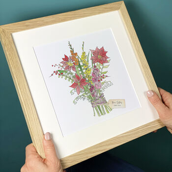Personalised Birth Flower Bouquet Family Print, 4 of 9