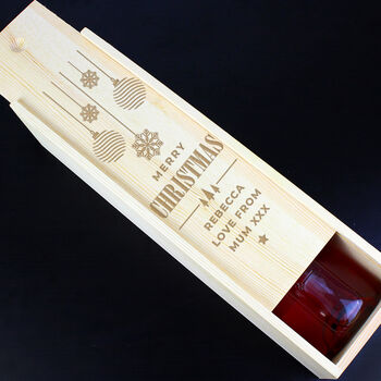 Personalised Christmas Wooden Wine Box, 2 of 3