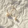 9ct Solid Gold Pearl Hoops, thumbnail 1 of 3