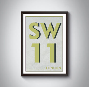 Sw11 Battersea, Clapham Junction London Postcode Print, 8 of 10