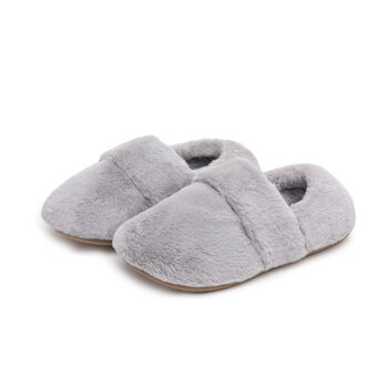 Snug Toes Grey Women's Heated Slippers With Heatpads, 4 of 5
