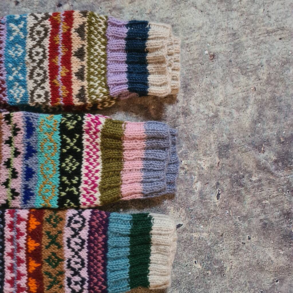 Fair Isle Folk Sofa Socks 100% Wool By FOLKIT | notonthehighstreet.com