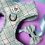 Dog Harness Set Bundle Collar Lead Set Sage Green Check, thumbnail 5 of 12