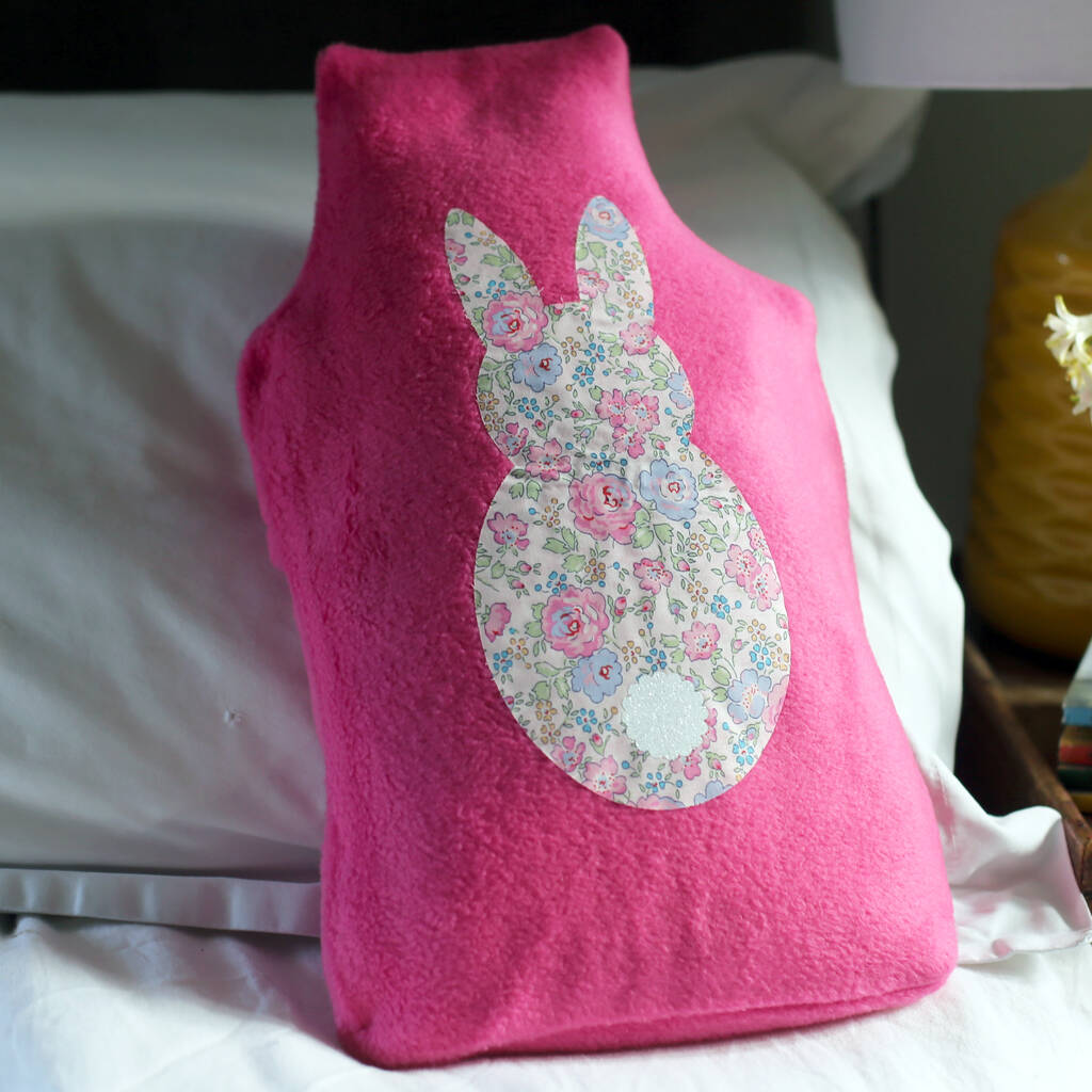Liberty Rabbit Fleece Hot Water Bottle Cover By nickynackynoo