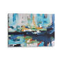 Blue And White Abstract Acrylic Canvas Framed Art, thumbnail 4 of 5