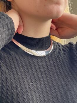 Sterling Silver Choker Necklace With Open Back, 3 of 11