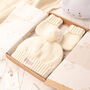 Baby Girl Personalised Bobble Hat And Mittens Gift Set, thumbnail 2 of 12